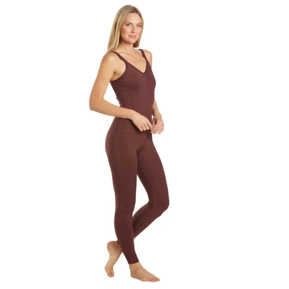 EveryDay Yoga Leopard Print Red Jumpsuit - Picture 2 of 10